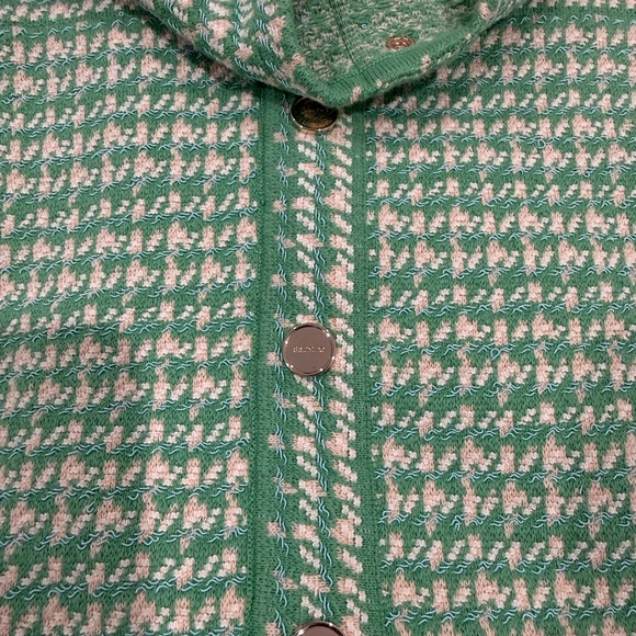 Sandro Green and Cream Knit Dress - Picture 4 of 5